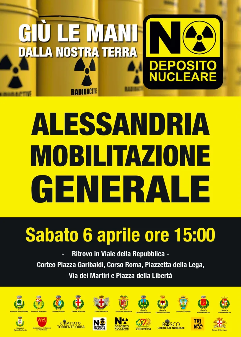 Alessandria mobilitazione generale NO deposito nucleare