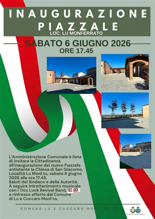INAUGURAZIONE PIAZZALE 

Loc. Lu sabato 6 giugno 2026