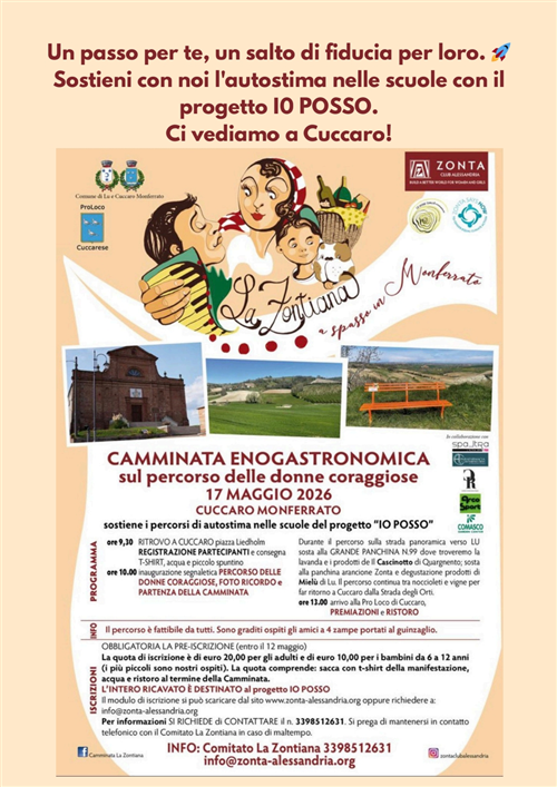 CAMMINATA ENOGASTRONOMICA sul percorso delle donne coraggiose il 17 maggio 2026